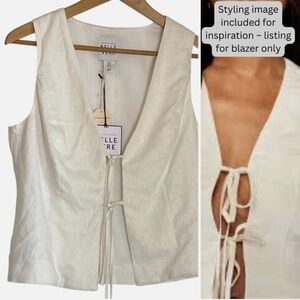 NWT Anthropologie Belle Vere Tie Front Vest Top Linen Blend Sz 2 Minimalist